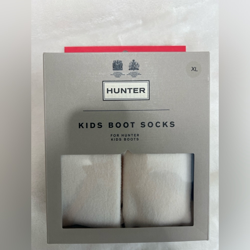 Hunter Kids Boot Socks Fleece White Size XL NIB